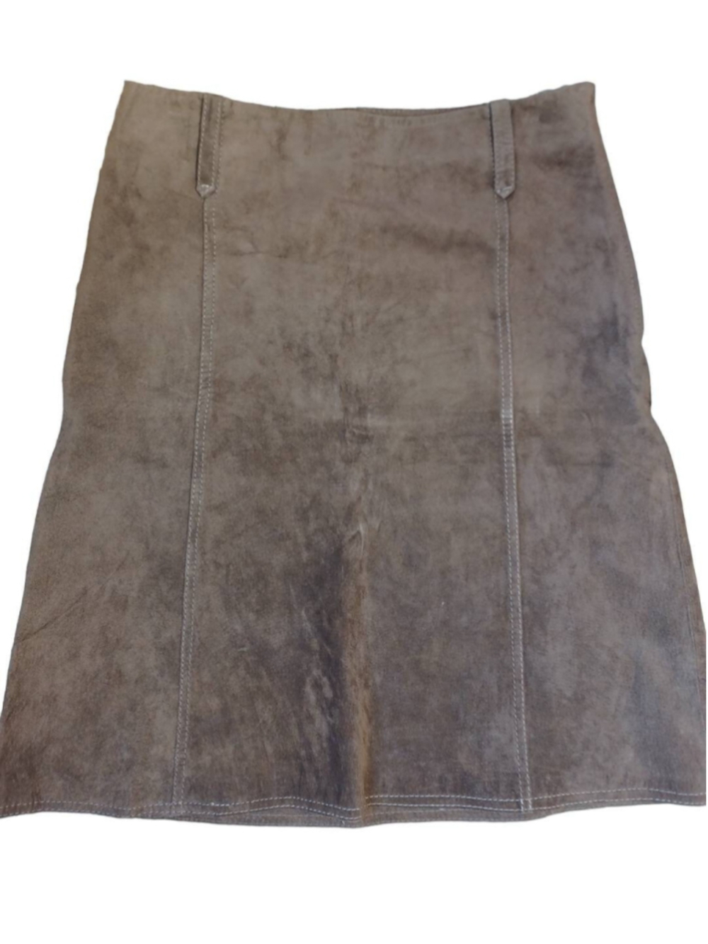 Danier suede flare skirt wide belt loops 8